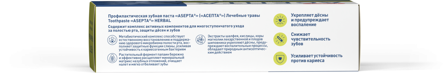 Зубная паста ASEPTA Лечебные травы