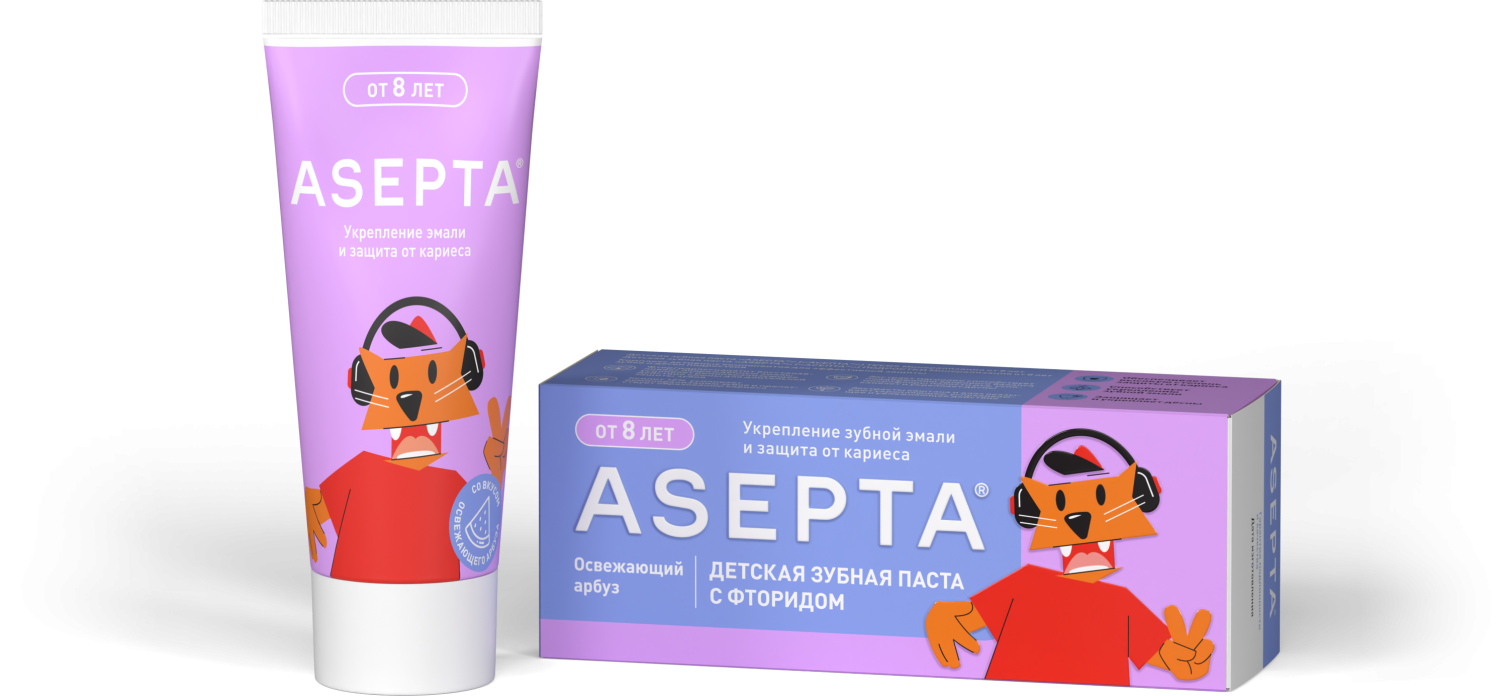 Детская зубная паста ASEPTA Минерализация от 8 лет