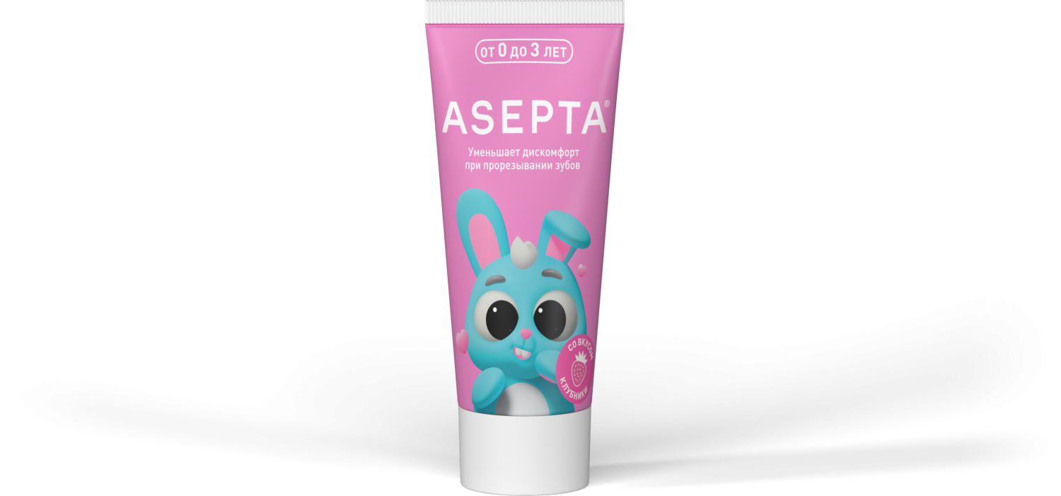 Детская зубная паста ASEPTA Спелая клубника от 0 до 3 лет