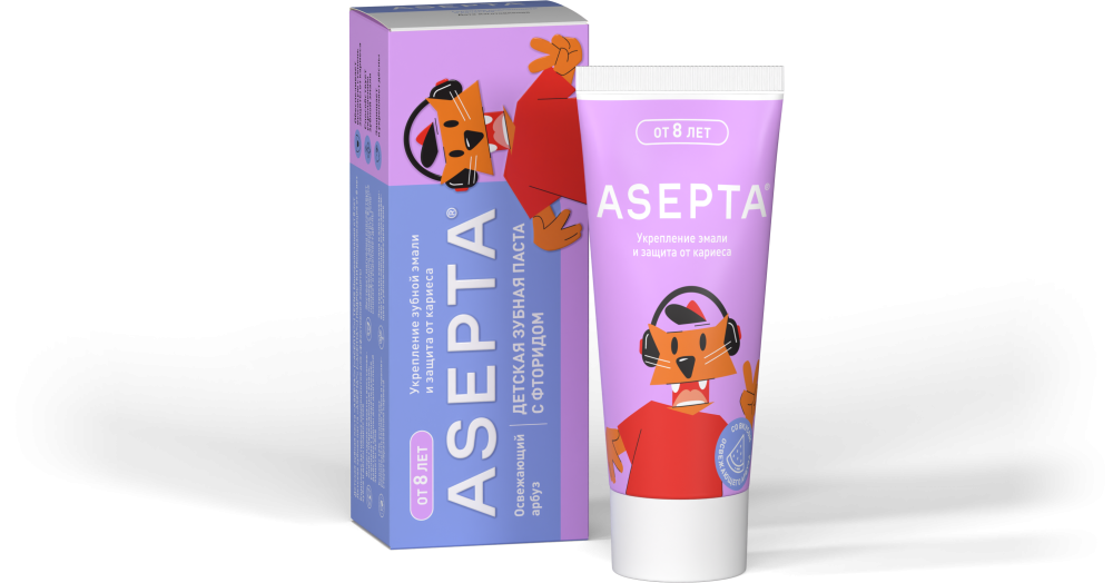 Детская зубная паста ASEPTA Минерализация от 8 лет
